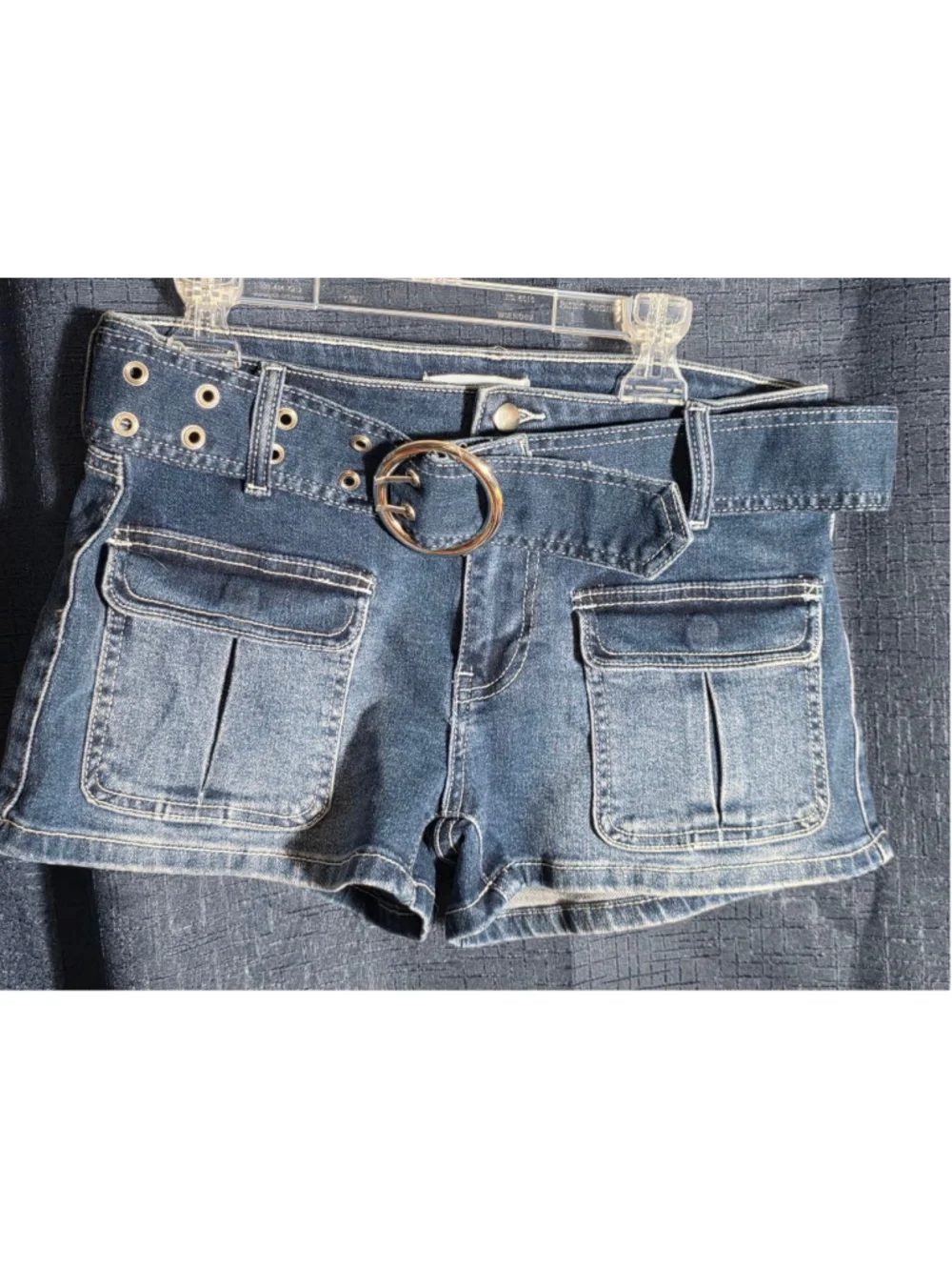 Women's Austin Landing Blue Jean Shorts Size 9 with White Stitching